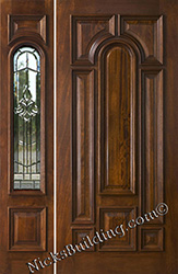 exterior solid mahogany door with 1 sidelight n525