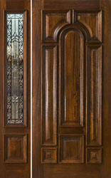 Exterior door with 1 sidelight and iron classic glass