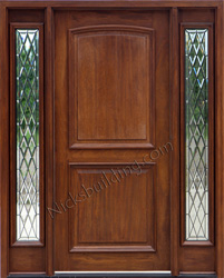 Exterior 2 Panel Doors with Sidelights Chateau Glass