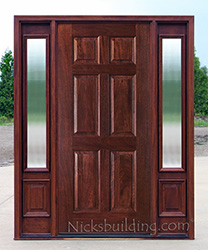 6 panel with reeded glass sidelites