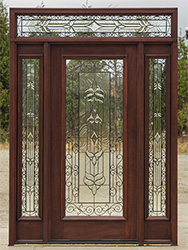 door with wrought iron between glass N250