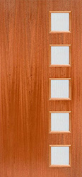 5 Lite Mid Century Modern Mahogany Doors