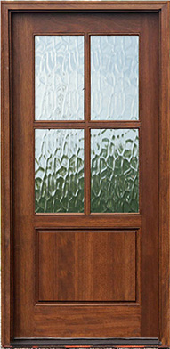 4 LITE MAHOGANY DOOR RAIN GLASS