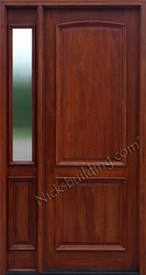 Exterior 2 Panel Mahogany Doors with Reeded Glass