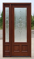 full lite entry door in Mahogany with Sierra Glass
