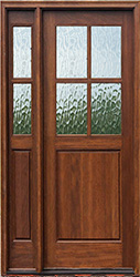 4 lite exterior door with sidelite Flemish Glass