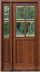 4 lite exterior door with sidelite clear beveled glass