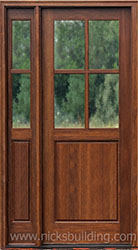 4 lite exterior door with sidelite Seedy Glass