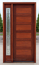 AC-508 Shaker Panel Door with Craftsman Style Glass Sidelite