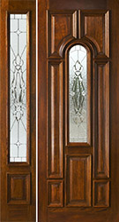 nice mahogany door with 1 sidelite and sierra glass