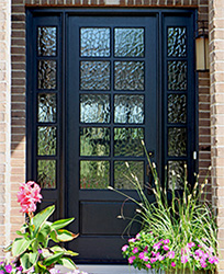 10 lite mahogany entry door with flemish glass