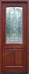 2 panel mahogany door with iron classic glass