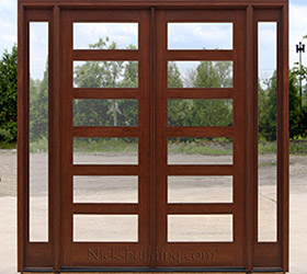 AC-508 Double Door with AC108 Sidelights and Clear glass