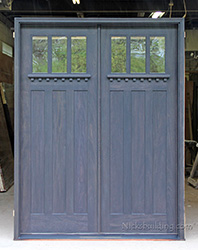 Craftsman Double Doors Exterior with Clear glass