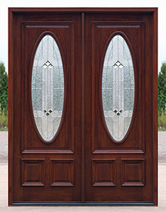 Double Entry Doors with Oval Glass