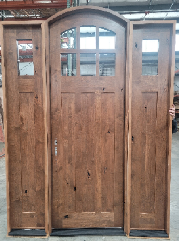 Arched 6 Lite Knotty Alder Craftsman Door Single