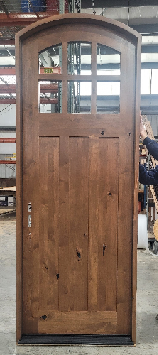 Arched 6 Lite Knotty Alder Craftsman Door Single