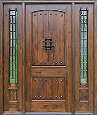 Knotty ALder Door with Flemish Glass