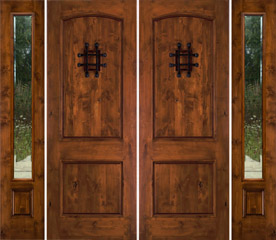 rustic double doors and sidelites SW-76