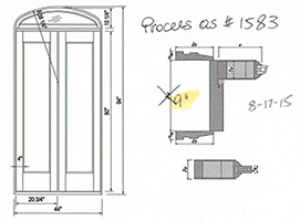 custom order double doors with elliptical transom