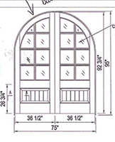 custom door arched double door