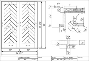 Custom Mahogany Double Doors Drawing