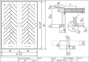 Custom Mahogany Double Doors Drawing